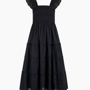Chic Black Smocked Maxi Dress Ellie Nap Dress XS